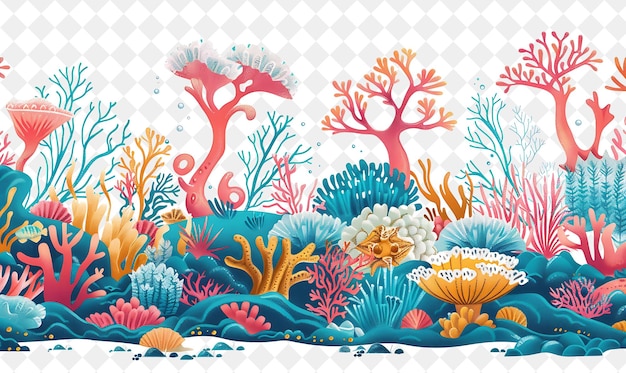 Magical Coral Reef Landscape With Vibrant Marine Life and Su Illustration Natural Scenery Design