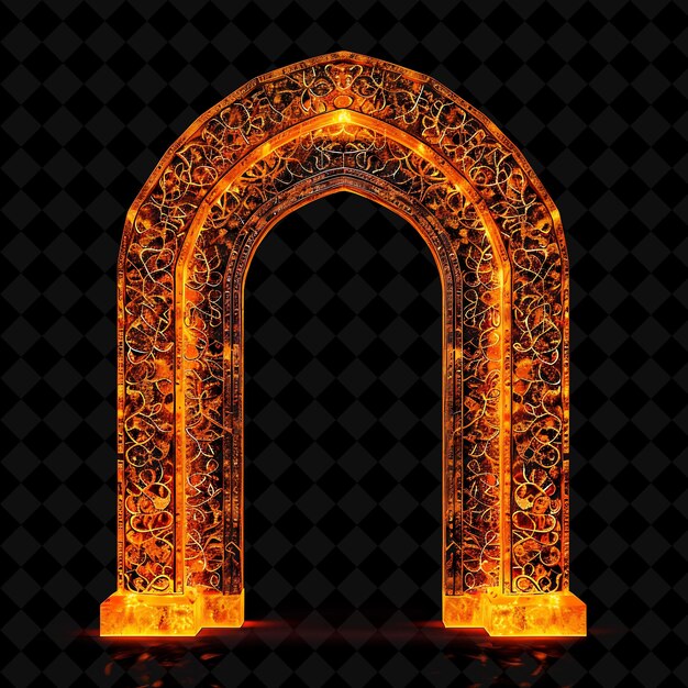 Magical Moroccan Archway With Intricate Mosaics and Arabic C PNG Y2K Shape Neon Color Collection