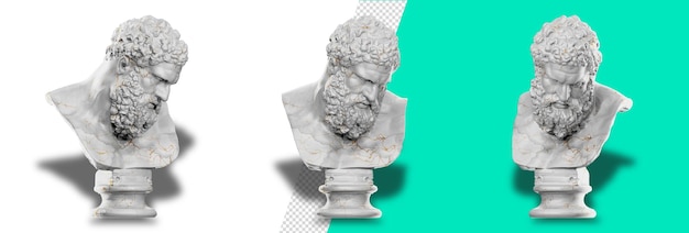 Magnificent 3D render of the Farnese Hercules bust