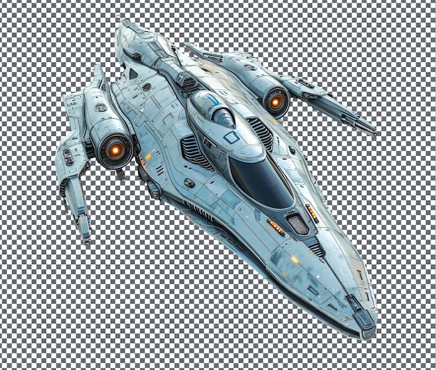 PSD magnificent alien starcruiser isolated on transparent background