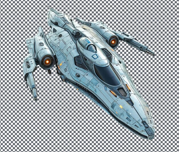 Magnificent Alien Starcruiser isolated on transparent background