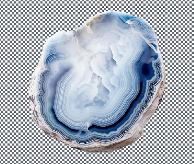 Magnificent Blue Lace Agate isolated on transparent background