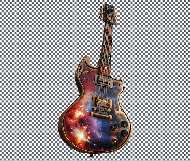 PSD magnificent electric guitar isolated on transparent background