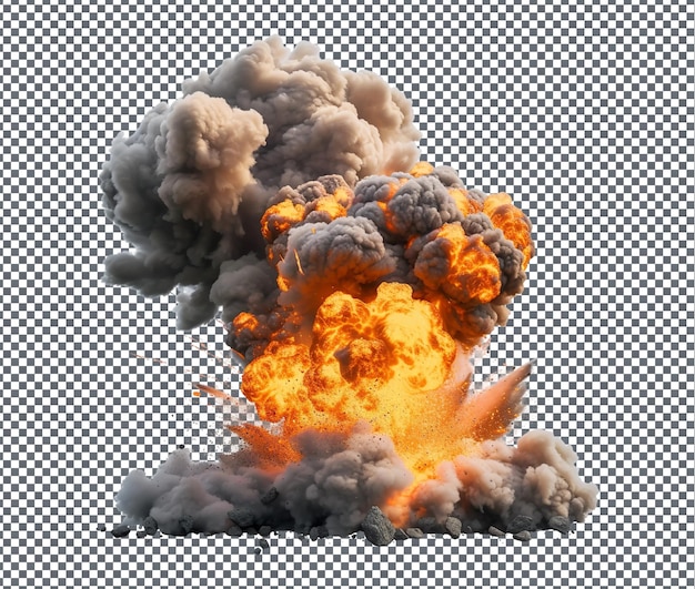 Magnificent explosion flames isolated on transparent background