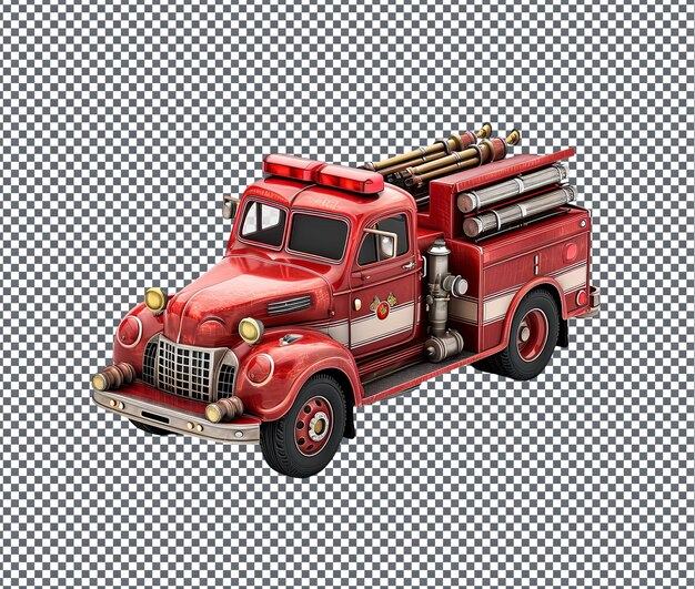 PSD magnificent fire truck isolated on transparent background