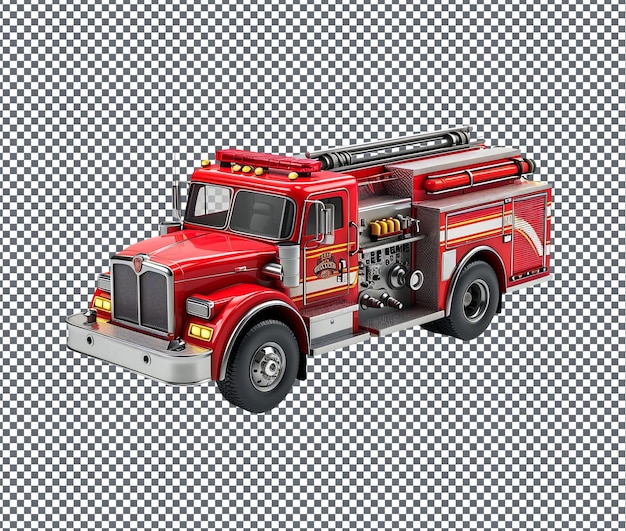 PSD magnificent fire truck isolated on transparent background