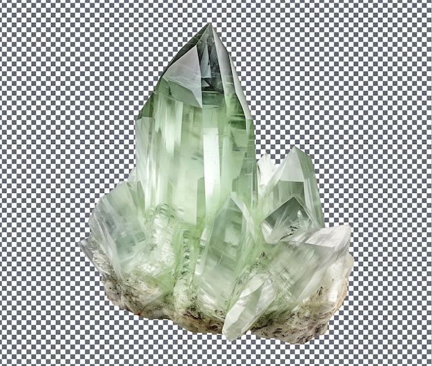 PSD magnificent green amethyst prasiolite isolated on transparent background