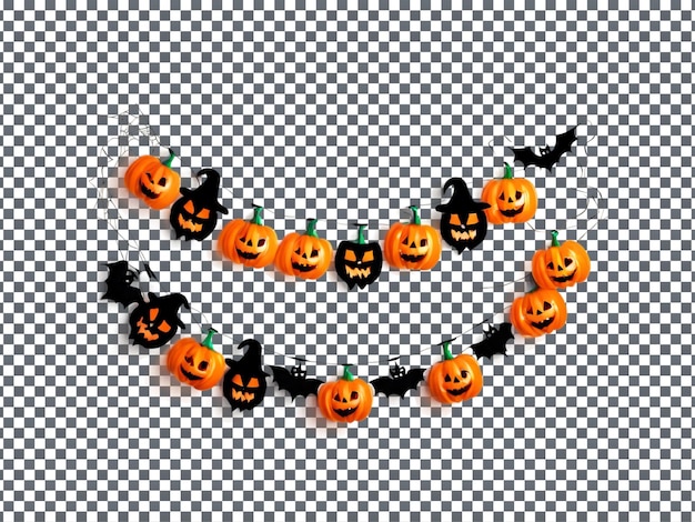 Magnificent Halloween Garland isolated on transparent background