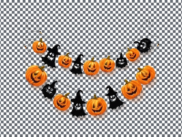 Magnificent Halloween Garland isolated on transparent background