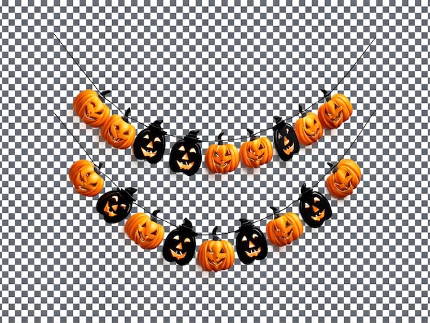 Magnificent Halloween Garland isolated on transparent background