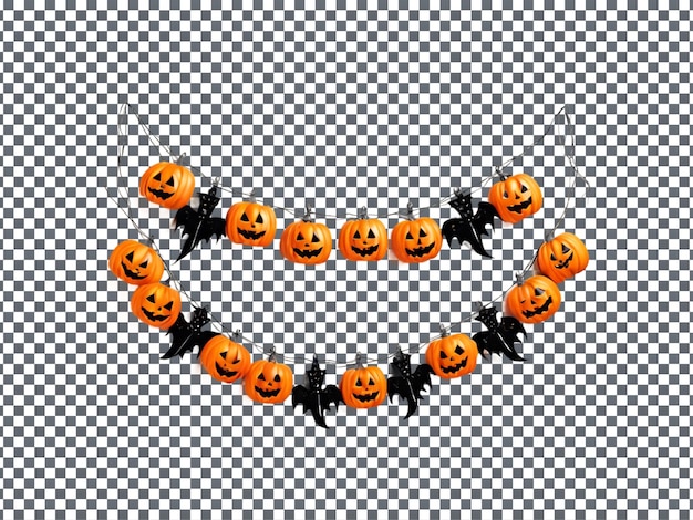 PSD magnificent halloween garland isolated on transparent background