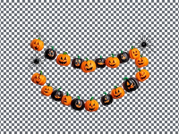 Magnificent Halloween Garland isolated on transparent background