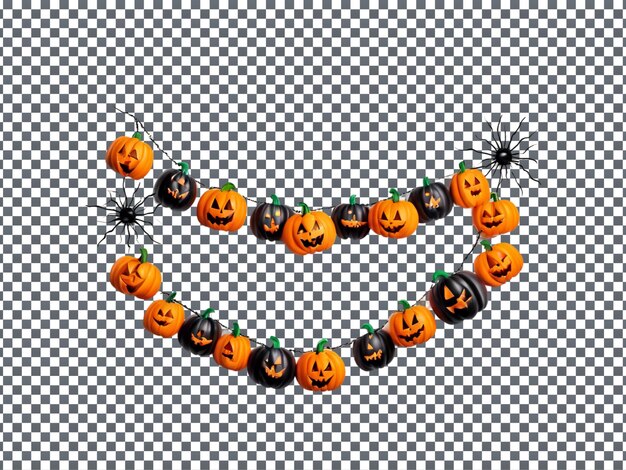 PSD magnificent halloween garland isolated on transparent background