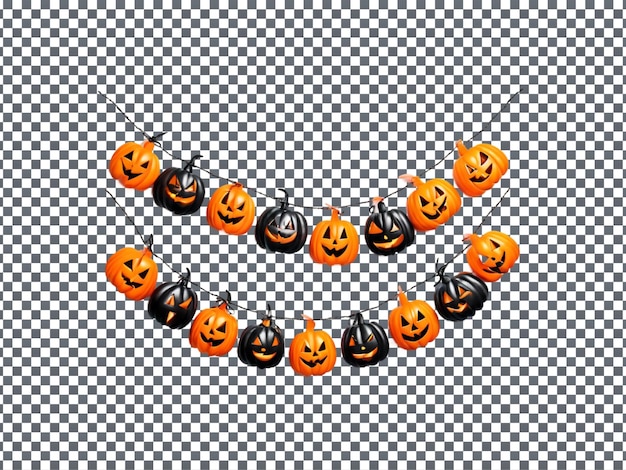 PSD magnificent halloween garland isolated on transparent background