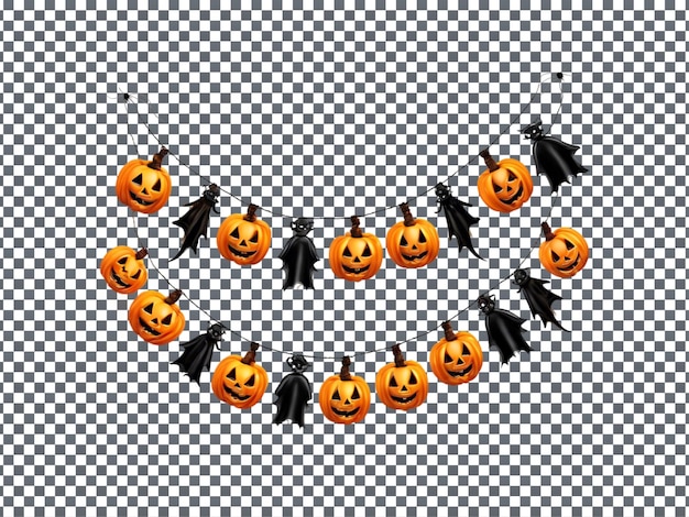 Magnificent Halloween Garland isolated on transparent background