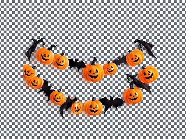 PSD magnificent halloween garland isolated on transparent background