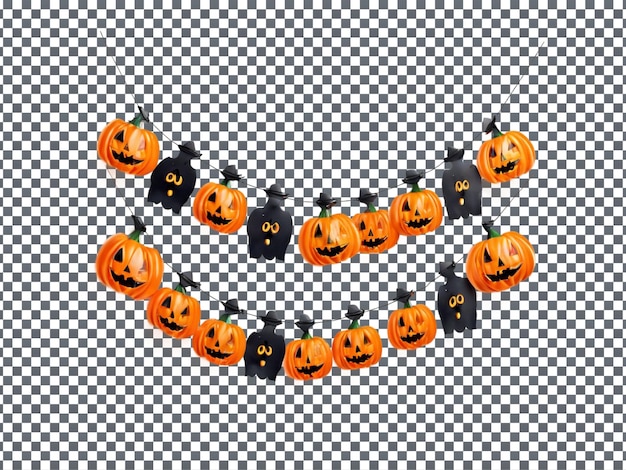 Magnificent Halloween Garland isolated on transparent background