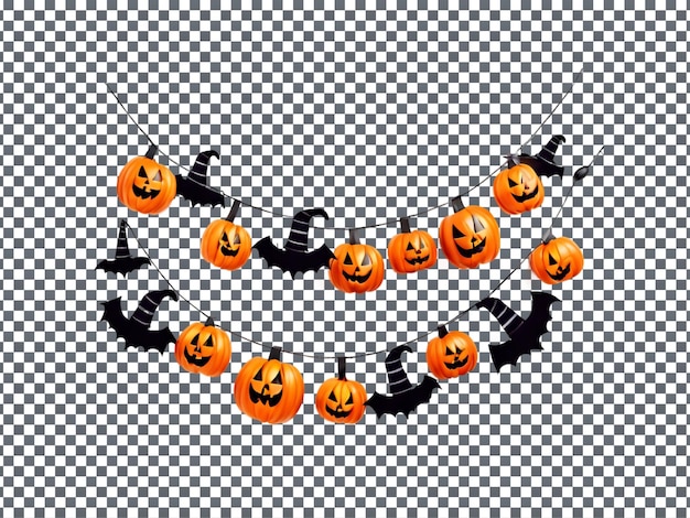 Magnificent Halloween Garland isolated on transparent background