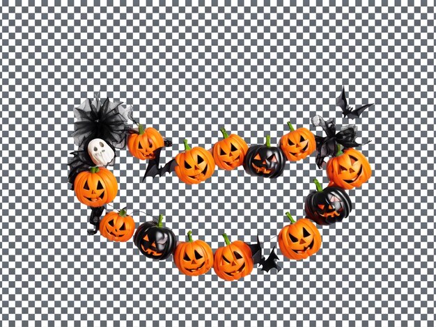 PSD magnificent halloween garland isolated on transparent background