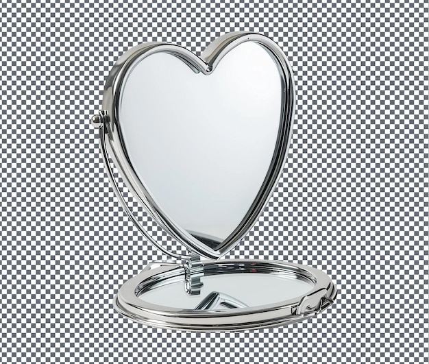 PSD magnificent heart shaped vanity mirror isolated on transparent background