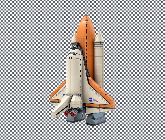 PSD magnificent lego space shuttle isolated on transparent background