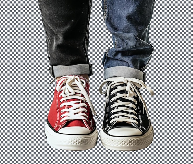 PSD magnificent matching couples sneakers isolated on transparent background