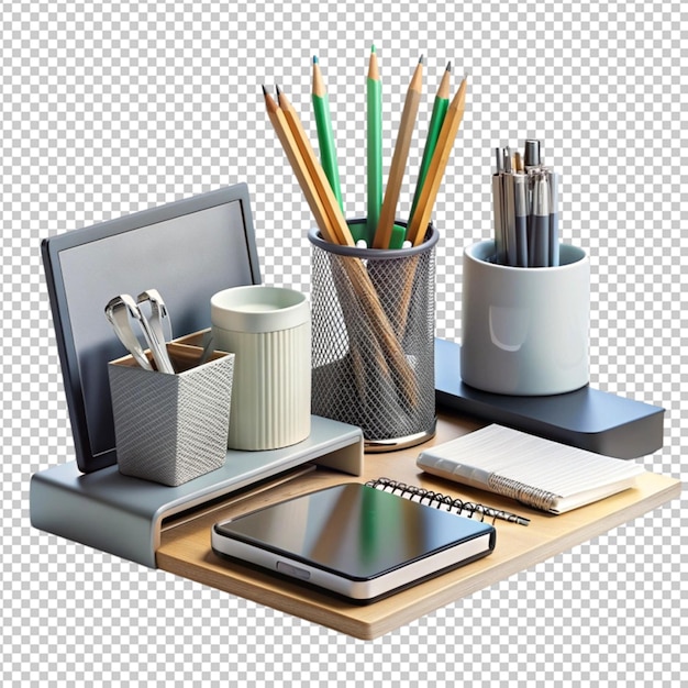 magnificent modern office desk accessories isolated