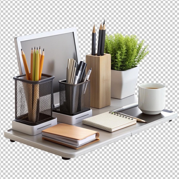 PSD magnificent modern office desk accessories isolated