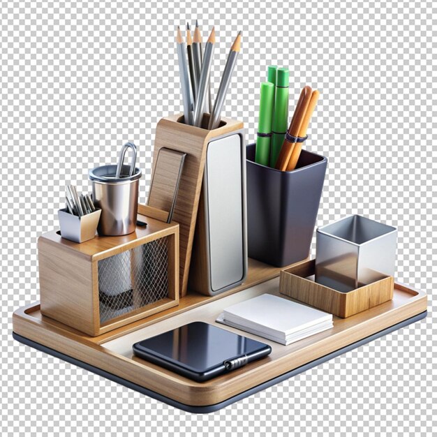 magnificent modern office desk accessories isolated