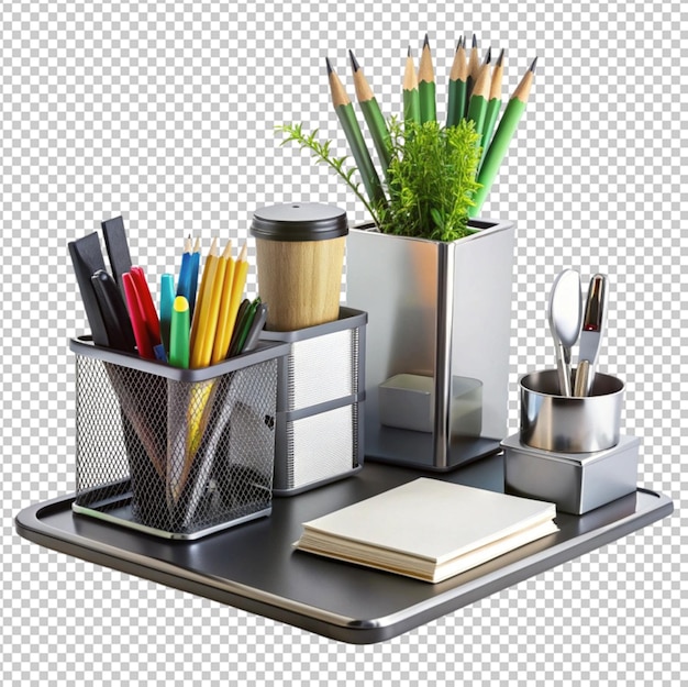 magnificent modern office desk accessories isolated