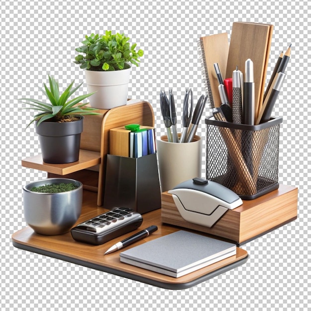 magnificent modern office desk accessories isolated