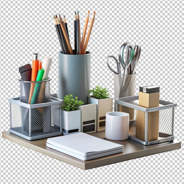 magnificent modern office desk accessories isolated