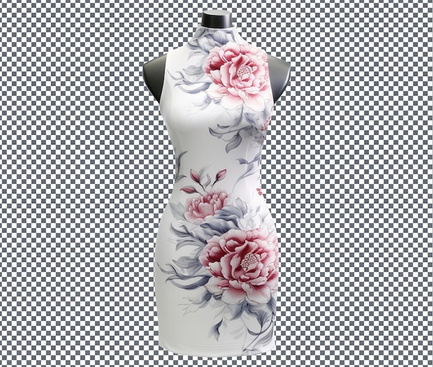 PSD magnificent modern qipao isolated on transparent background