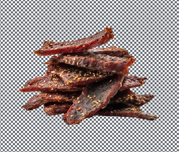 PSD magnificent peppered jerky isolated on transparent background