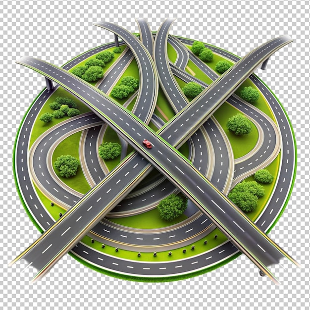 PSD magnificent road network isolated