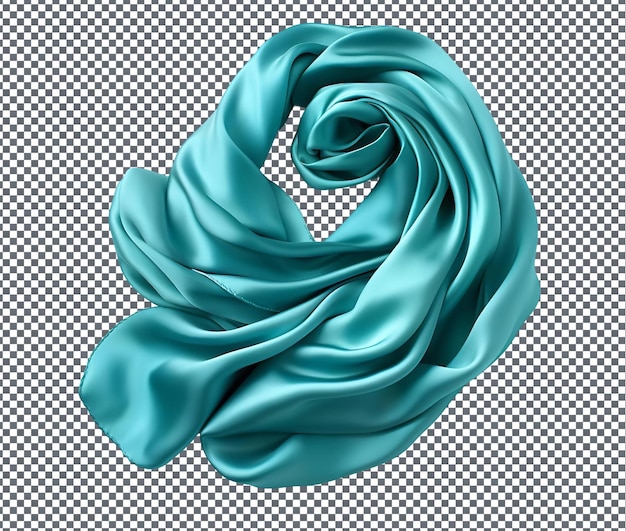 PSD magnificent teal silk elegance isolated on transparent background