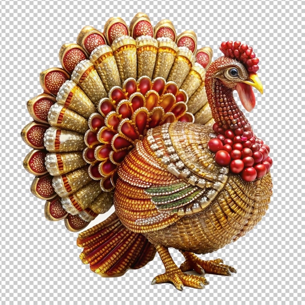 PSD magnificent turkey decor isolated