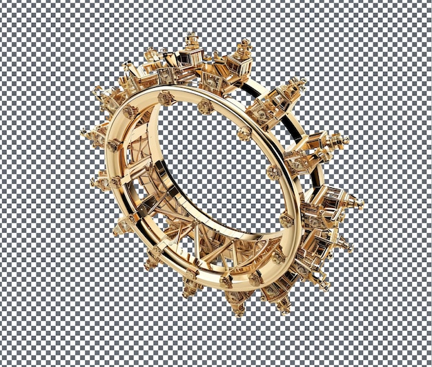 PSD magnificent wheel shaped bracelet isolated on transparent background