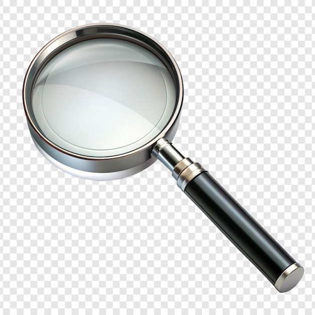 PSD magnifier isolated on transparent background