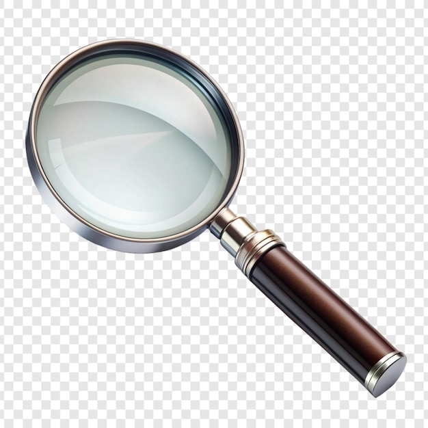 PSD magnifier isolated on transparent background