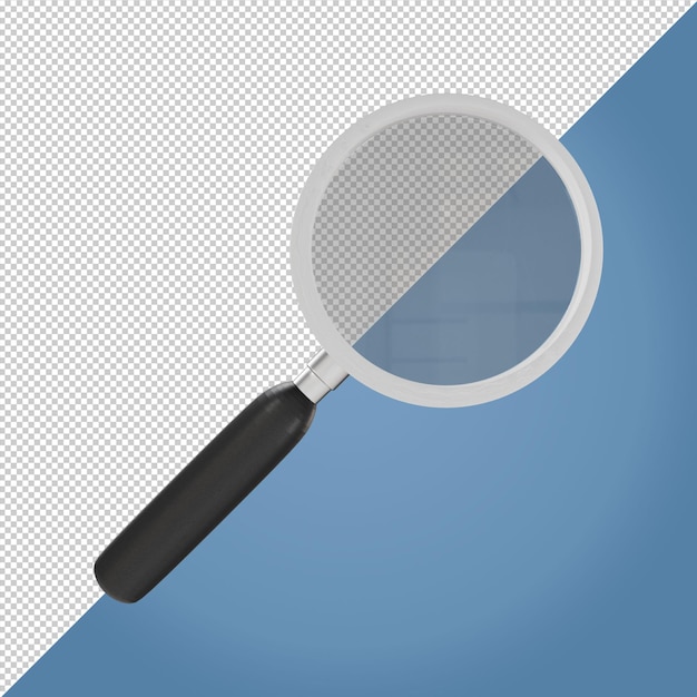 Magnifying glass 3d render illustration