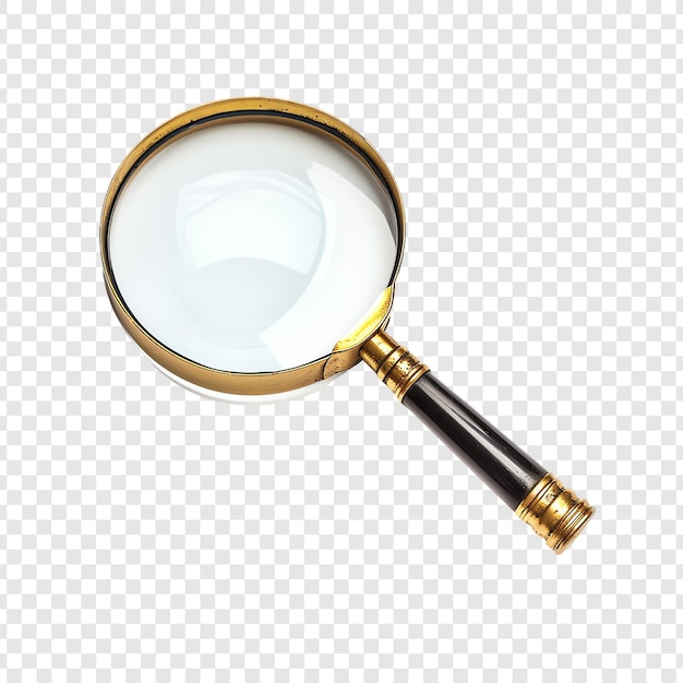 a magnifying glass is on a transparent background