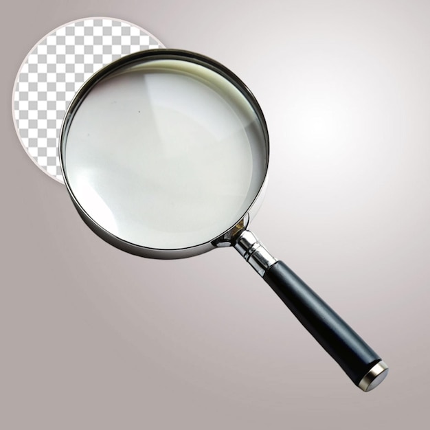 Magnifying glass lens classic vintage isolated on transparent background