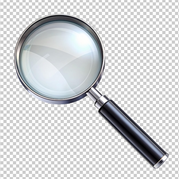 magnifying glass on transparent background