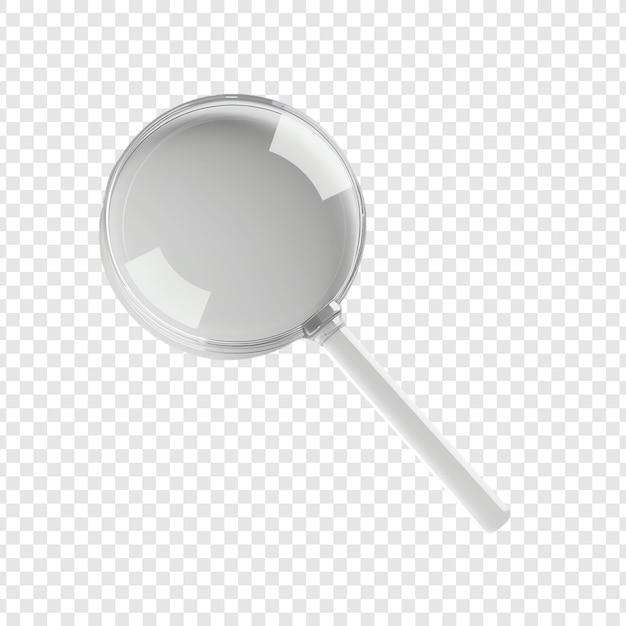 PSD a magnifying glass with a white background