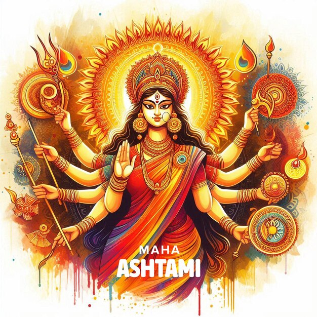 Maha Ashtami Unique Banner Design template