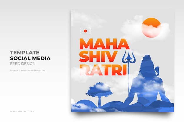 Maha shivratri Lord Shiva Social Media Instagram Post template