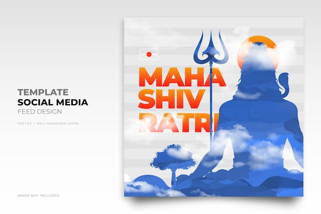 Maha shivratri Lord Shiva Social Media Instagram Post template