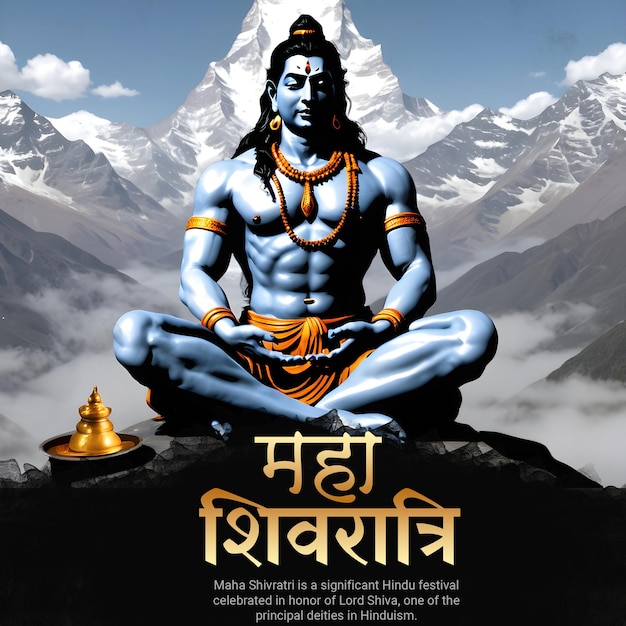 Maha shivratri Lord Shiva Social Media Instagram Post template