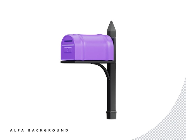 Mail box with 3d vector icon cartoon minimal style